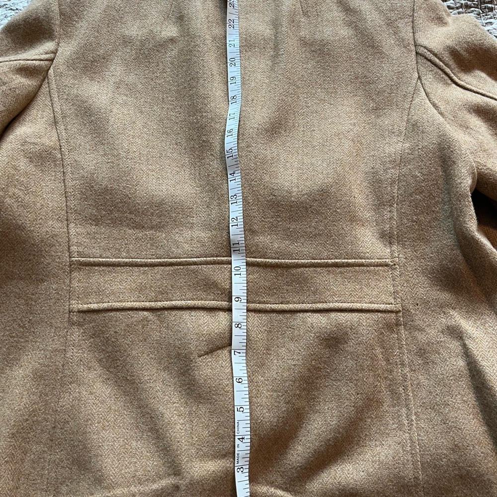 Talbots Tan Wool-Blend Blazer with Notched Lapels - Picture 5 of 6